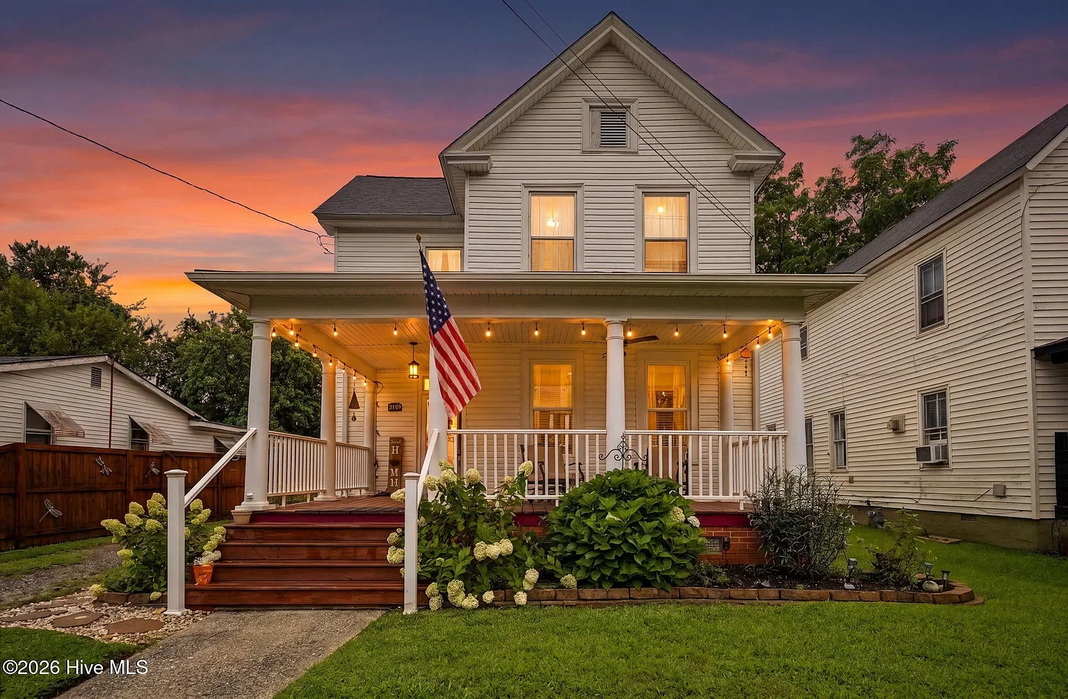 The wraparound porch at 409 Cedar Street
